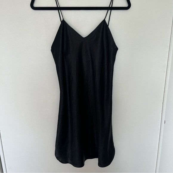 Vintage Black Silk Slip Mini Dress - Picture 5 of 12